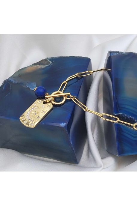 collier Nuit d'été et sa perle lapis lazuli