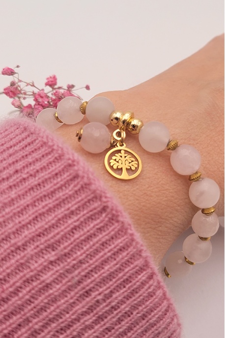 Bracelet bien être  quartz rose