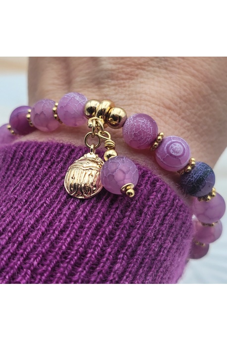 Bracelet  bien être agate lilas