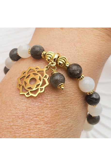 Bracelet labradorite pierre de lune