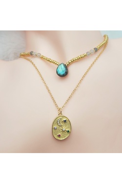 Collier  Malara labradorite