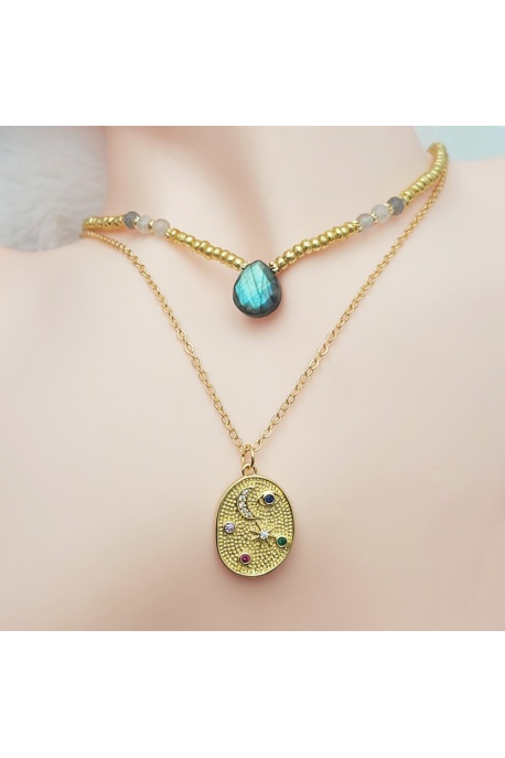 Collier  Malara labradorite