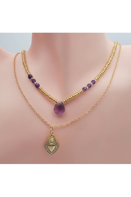 Collier  MOHAVENA  améthytse