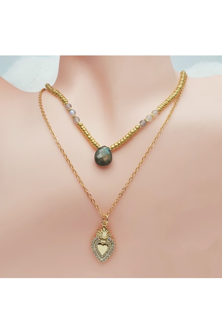 Collier  MOHAVENA labradorite