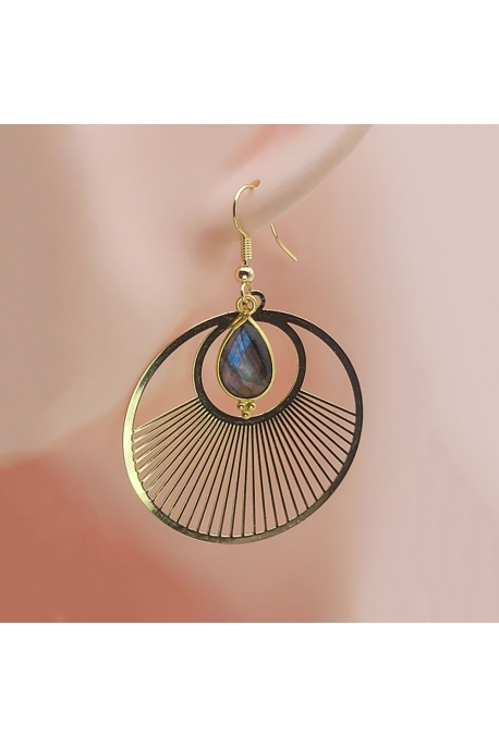 Boucle d'oreille Rhama  labradorite