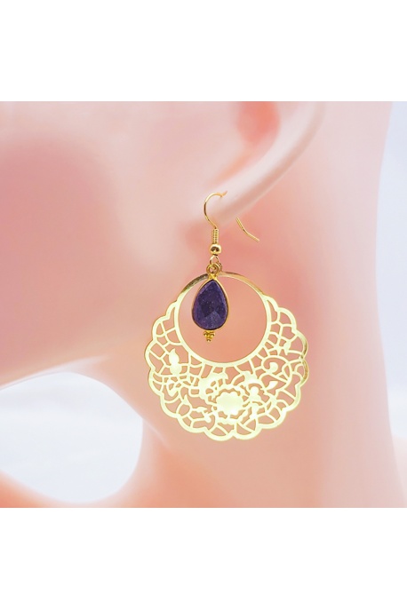 Boucle d'oreille  Maylis lapis-lazuli