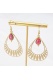 Boucle d'oreille  Plumetis grenat