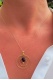 collier Mundarai goutte pierre fine sur double anneau