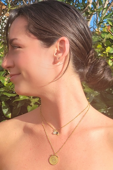 Collier double Sanboo ethnique et onyx