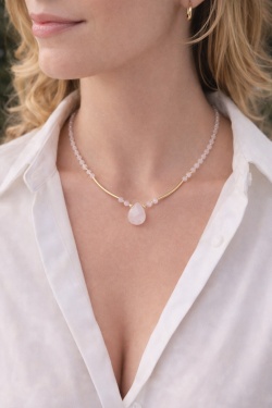 Collier Bella quartz rose