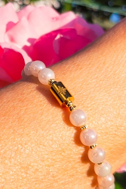 Bracelet Florizi quartz rose galvanisé