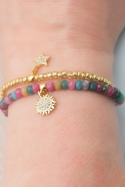 Bracelet double tour Bogorra  perles 4mm