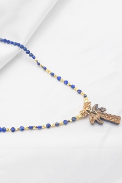 Collier long Tadasana lapis-lazuli et œil de tigre