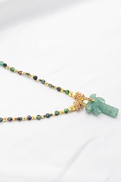 Collier Tadasana rubis zoisite et aventurine