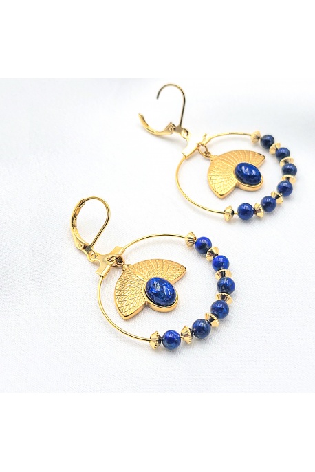 Boucle d'oreille Surya lapis -lazuli