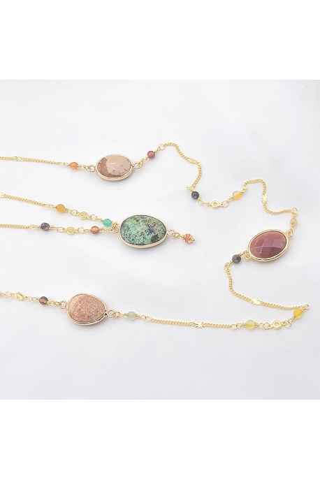 Collier Savannah cornaline et jaspe