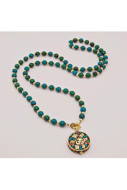 Collier long ohm Brahman  chrysocolle