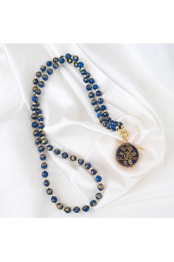 Collier long ohm Brahman lapis -lazuli